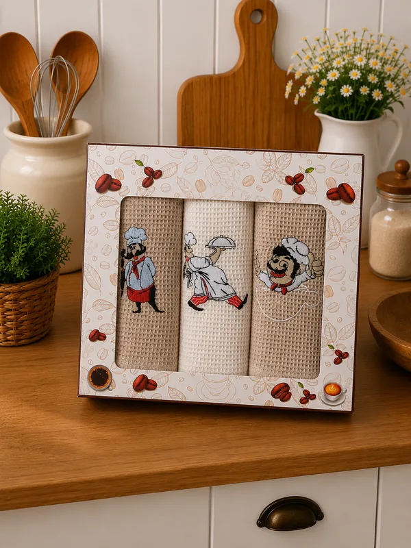 Komplekts Nr.20 3 gab.virtuves dvieļu komplekts/40x60 cm/100% kokvilna/9 eur