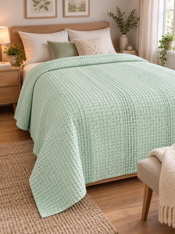 Kokvilnas pikē (var izmantot kā vasaras segu)/210x230 cm/100% kokvilna/ cena- 29 eur