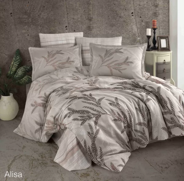 Satīns de Luxe/ALISA/
palags 240x260 cm/virspalags 200x220 cm un 4 gab spilvendrānas 50x70 cm/100% kokvilnas satīns&nbsp;/108 eur
