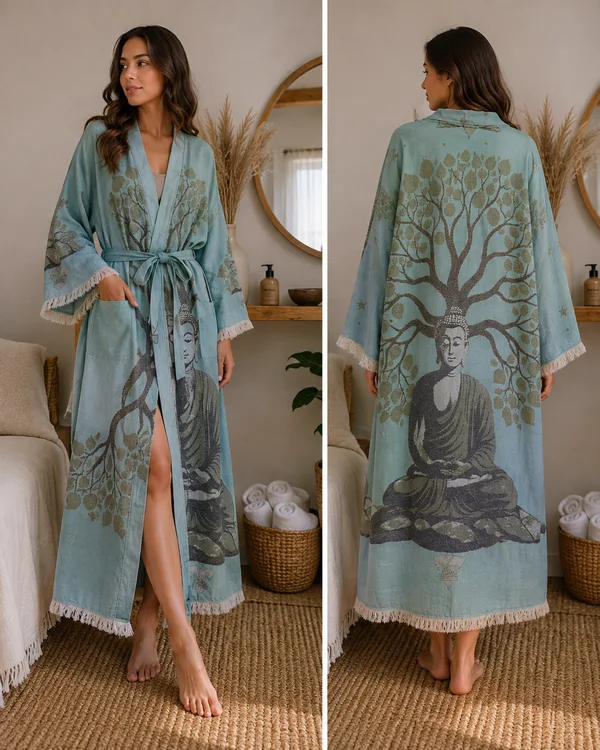 Halāts - One size( apkārtmērs 140 cm)/ 100% kokvilnaHalāta cena&nbsp; - 48 eur