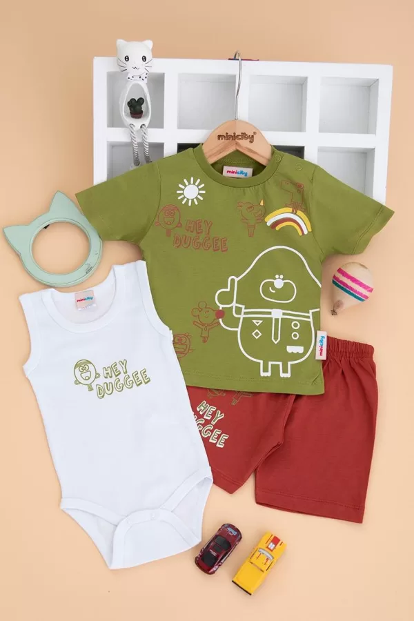 3 DAĻĪGS KOMPLEKTS NO KOKVILNAS. 9-24 MĒN. - 12 EUR