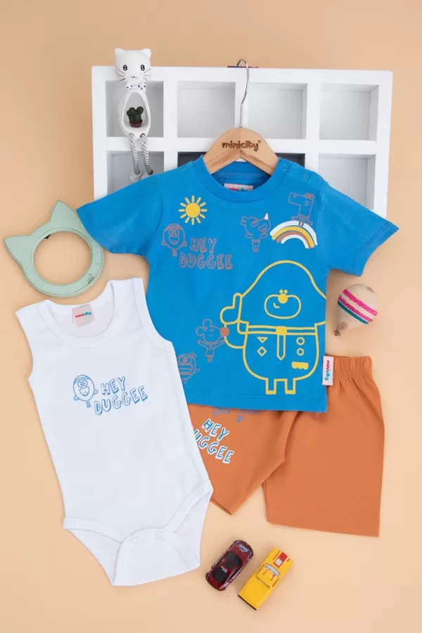 3 DAĻĪGS KOMPLEKTS NO KOKVILNAS. 9-24 MĒN. - 12 EUR