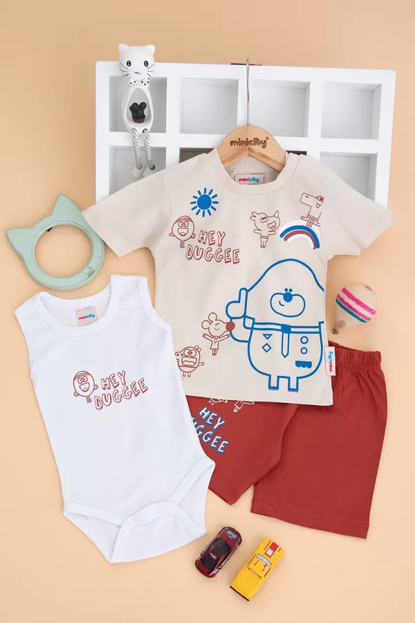 3 DAĻĪGS KOMPLEKTS NO KOKVILNAS. 9-24 MĒN. - 12 EUR